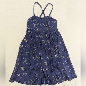 GAP Blue Butterfly And Floral Midi Dress